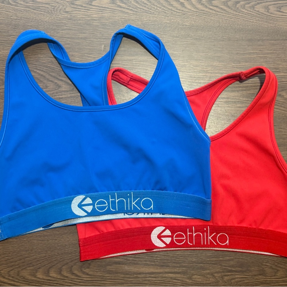 Ethika Vibrant Blue and Red Sports Bras